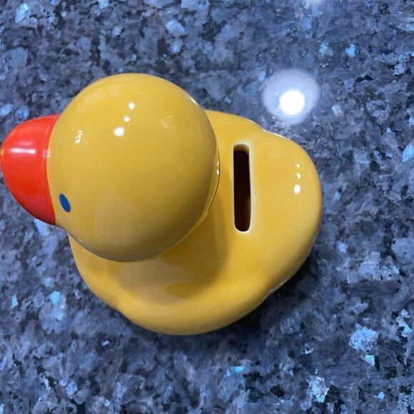 Vintage Yellow Rubber Duck Ceramic Coin Bank – 5” Tall - Picture 6 of 8
